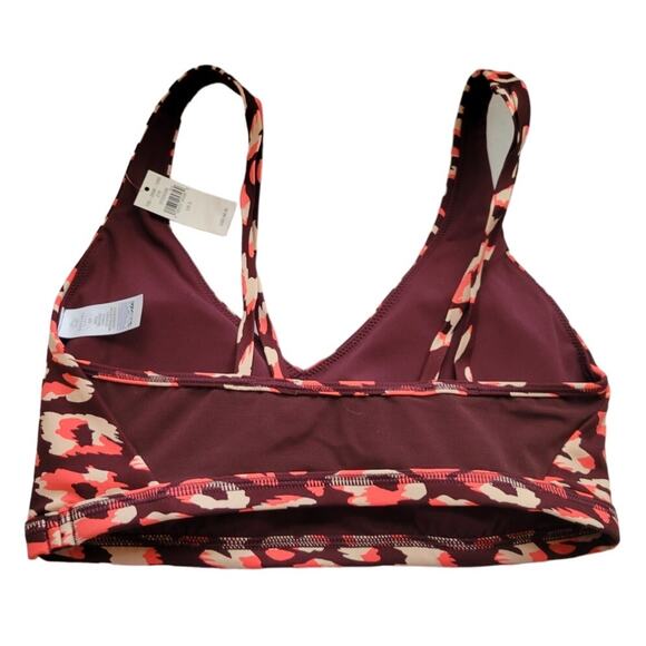 NWT Offline Aerie Leopard Print Mesh Back Sports Bra Brown & Pink Athleisure - S - Picture 2 of 4